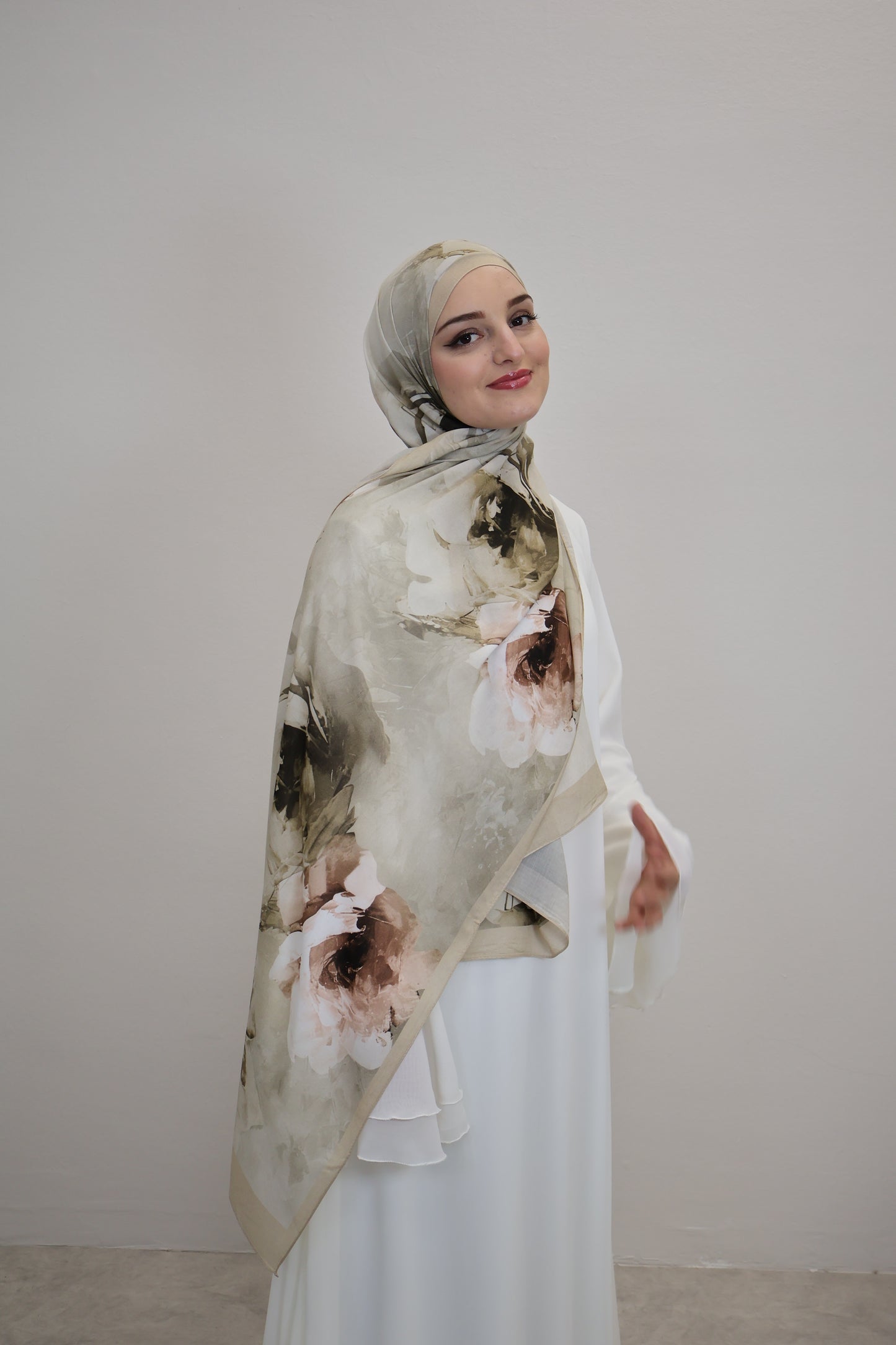 Layla Scarf Grün/Beige