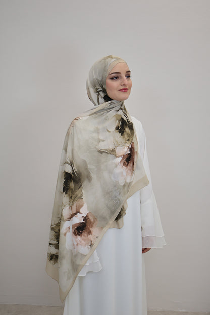 Layla Scarf Grün/Beige