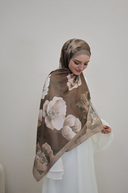 Satin Scarf Khaki/Beige