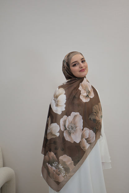 Satin Scarf Khaki/Beige