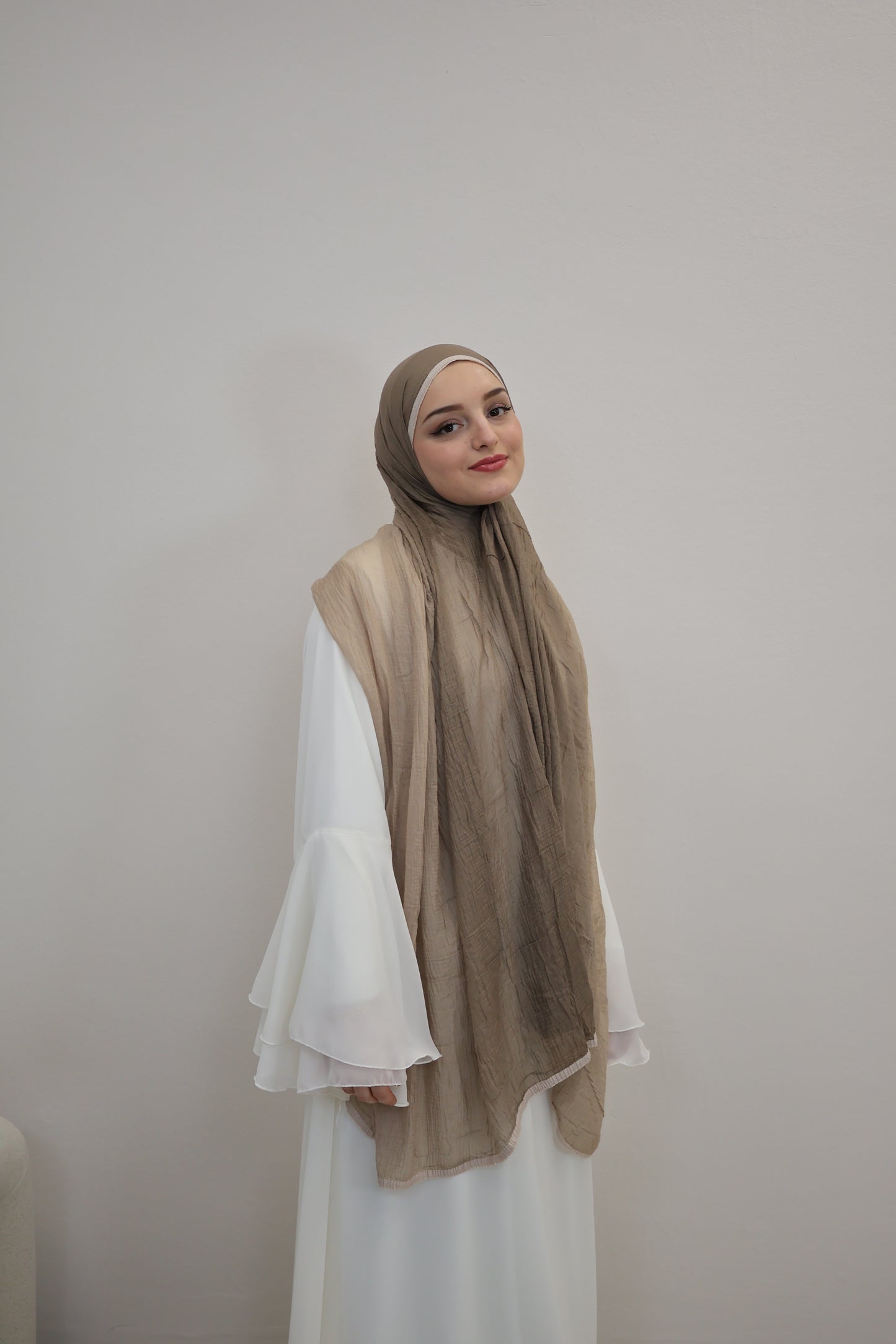 Musselin Zweifarbig Vizon/Beige