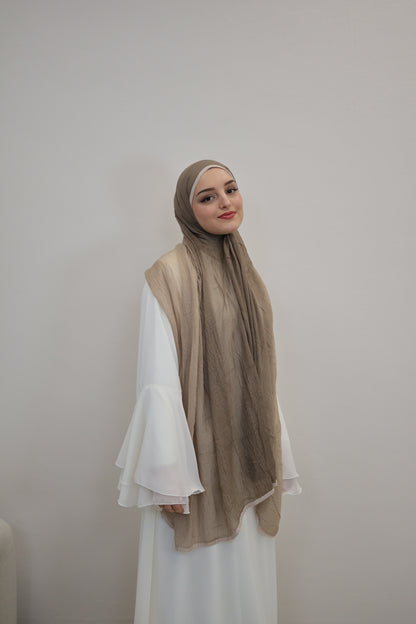 Musselin Zweifarbig Vizon/Beige