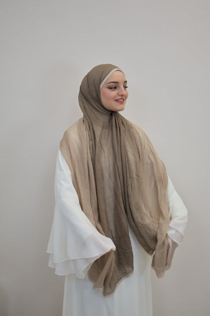 Musselin Zweifarbig Vizon/Beige