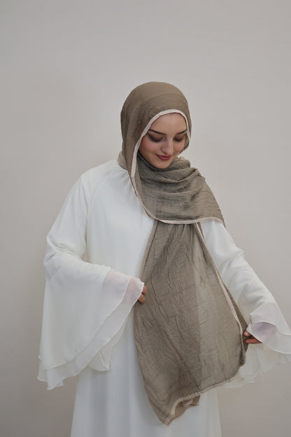 Musselin Zweifarbig Vizon/Beige