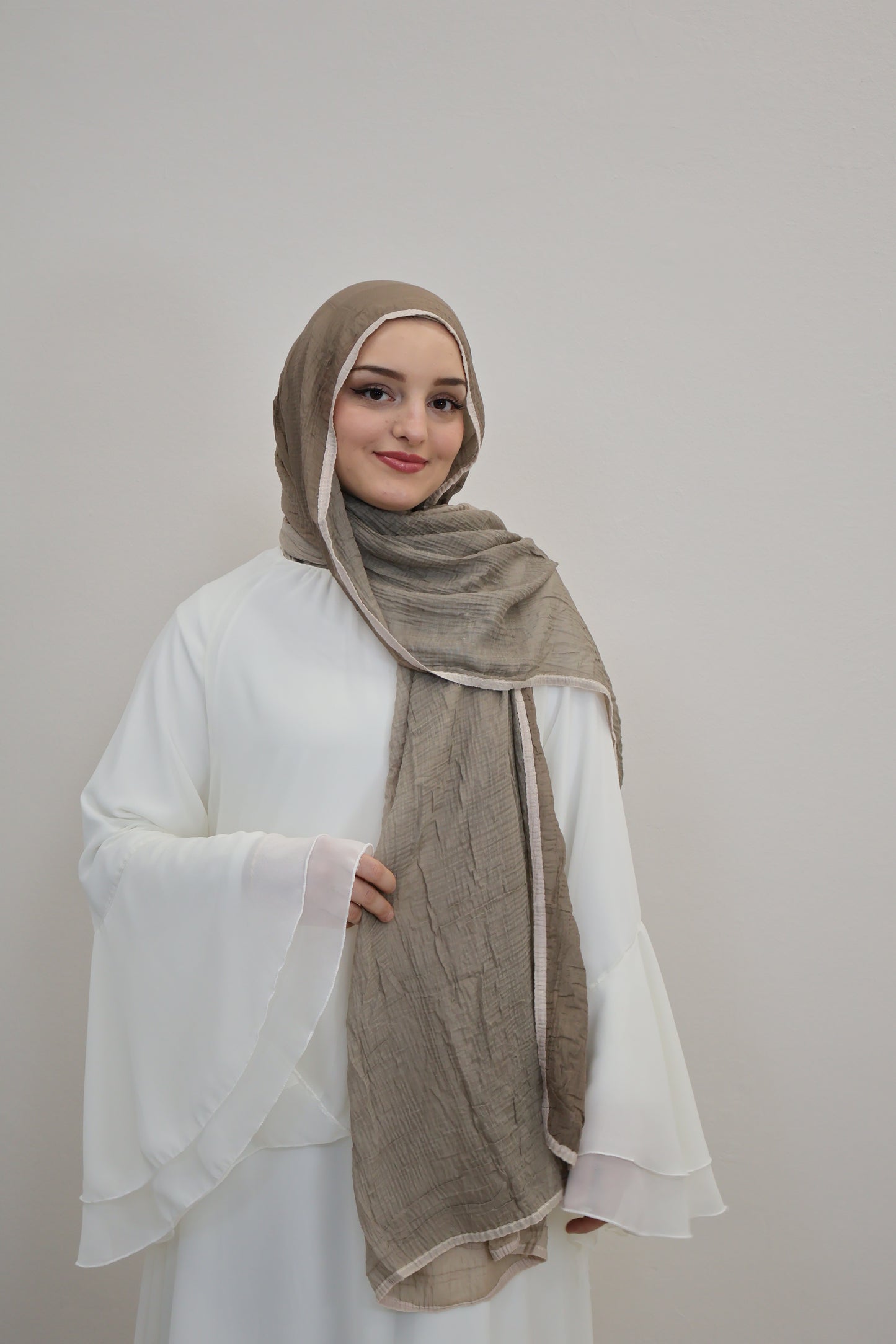 Musselin Zweifarbig Vizon/Beige