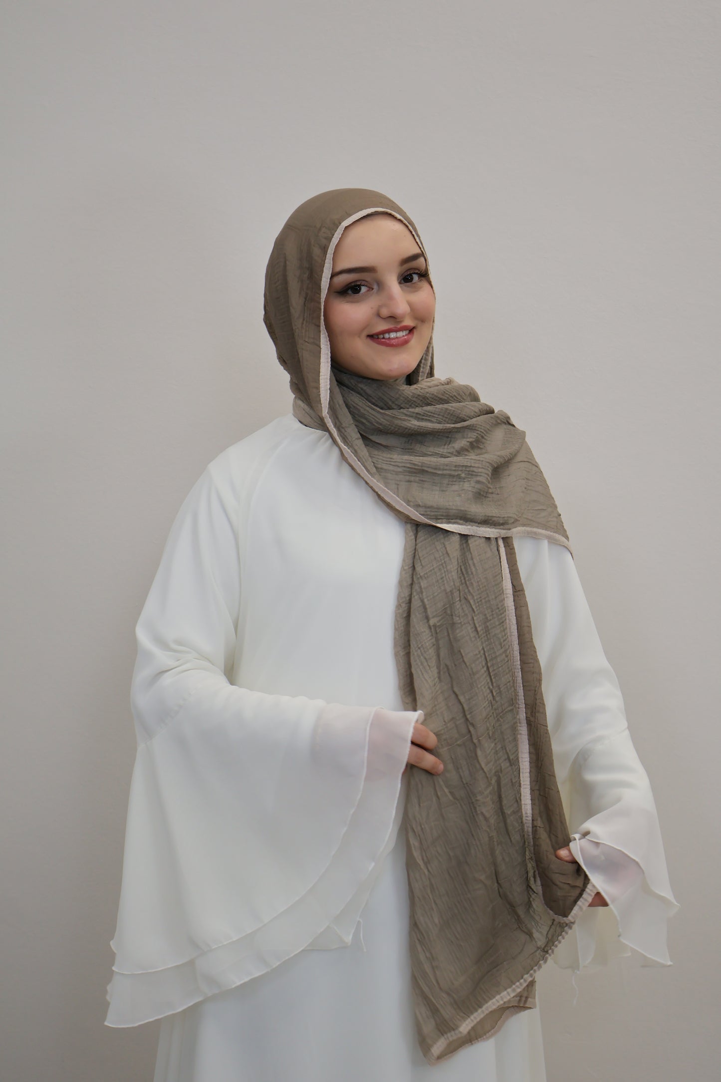 Musselin Zweifarbig Vizon/Beige