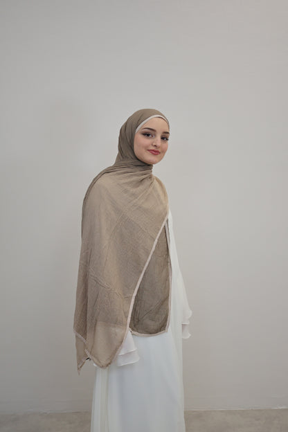 Musselin Zweifarbig Vizon/Beige