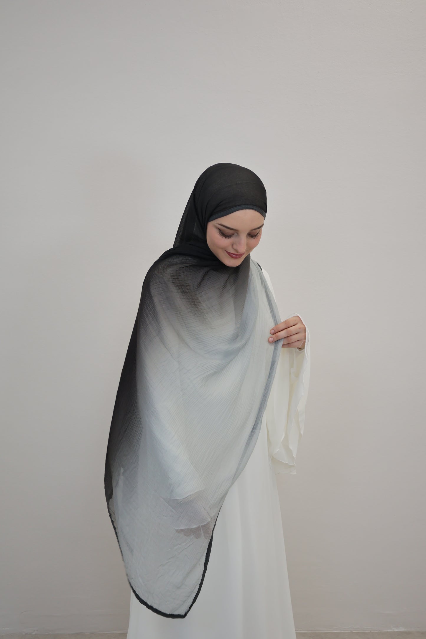 Musselin Zweifarbig Schwarz/Weiss