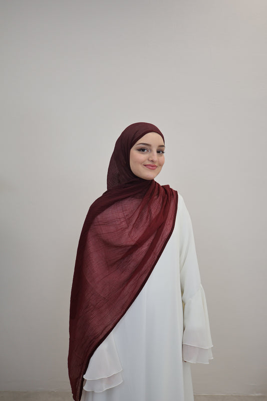 Musselin Zweifarbig Weinrot