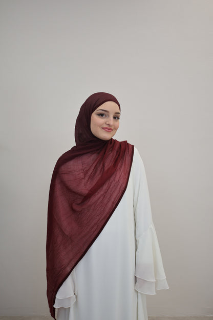 Musselin Zweifarbig Weinrot