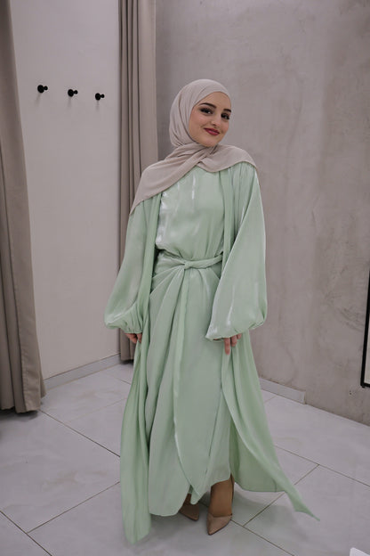 Glanz Abaya Mintgrün