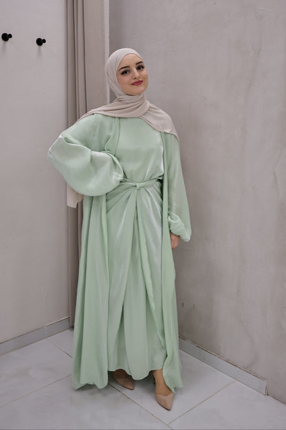Glanz Abaya Mintgrün