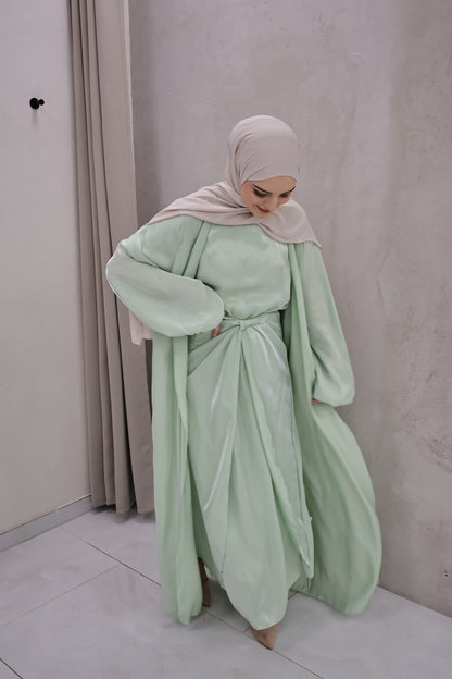 Glanz Abaya Mintgrün