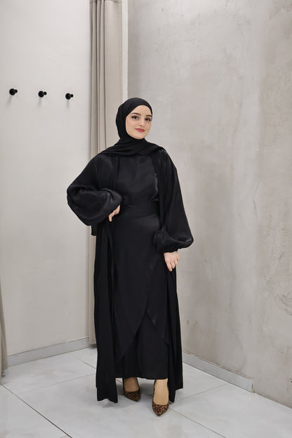 Glanz Abaya Schwarz