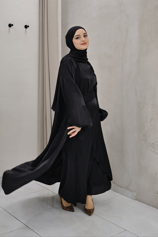 Glanz Abaya Schwarz