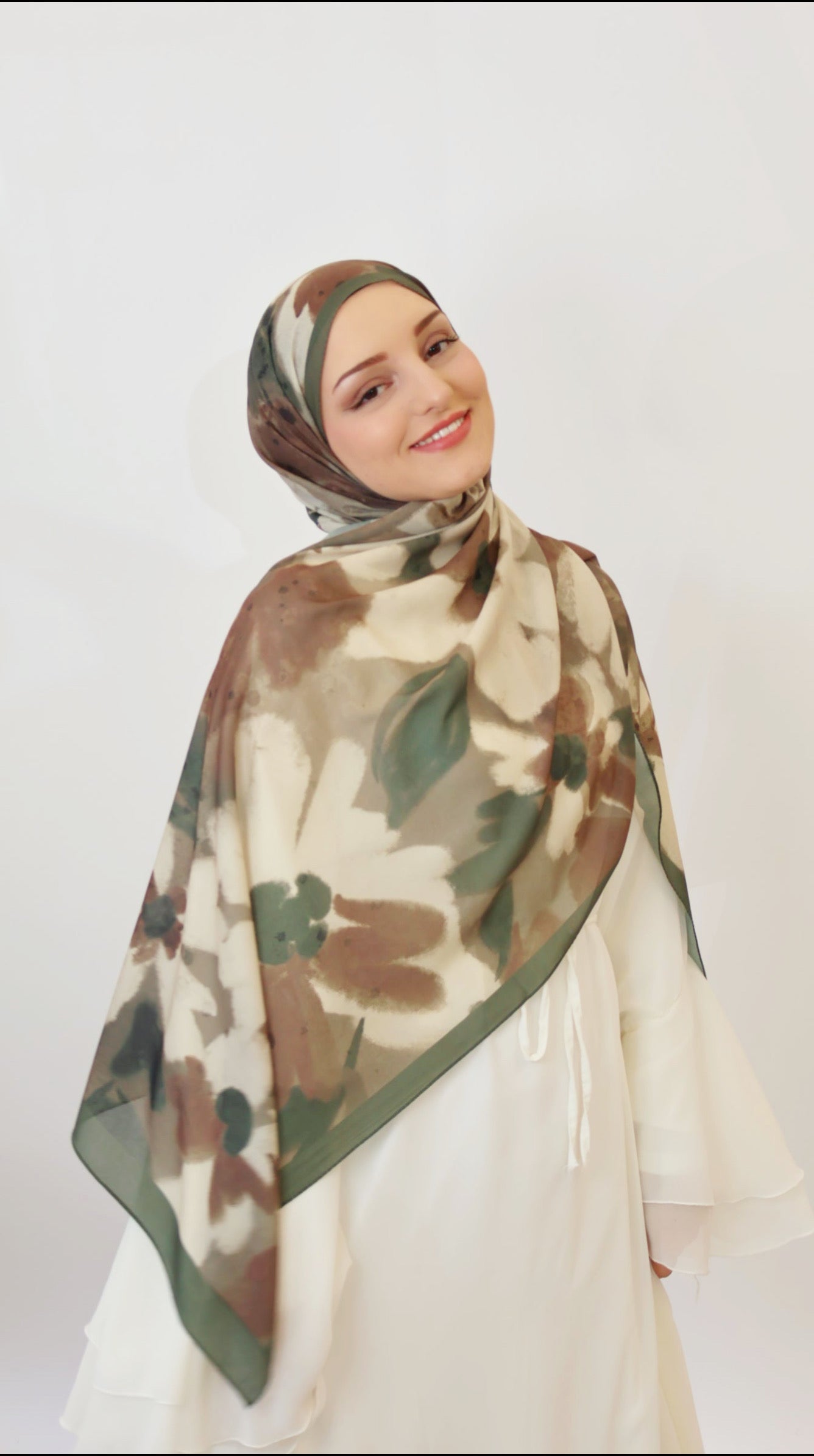 Nura Scarf Grün/Braun