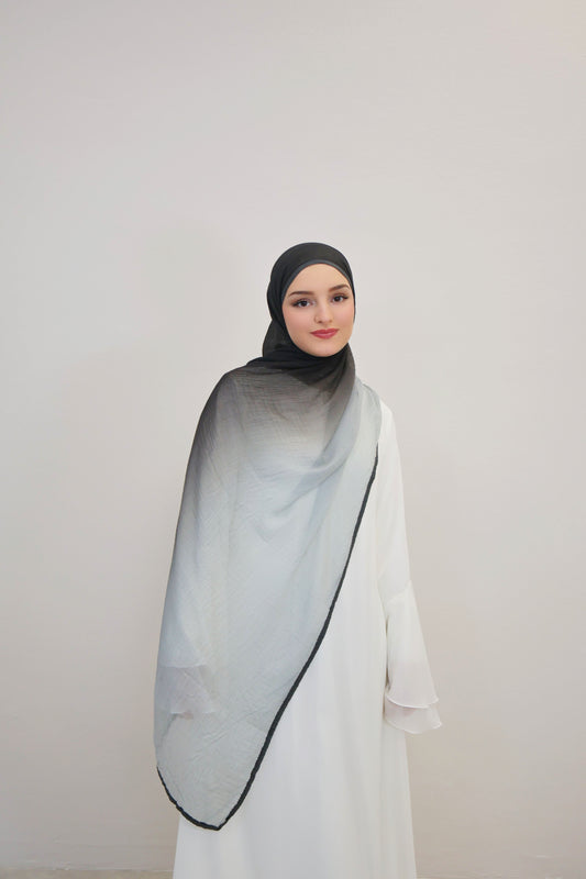 Musselin Zweifarbig Schwarz/Weiss