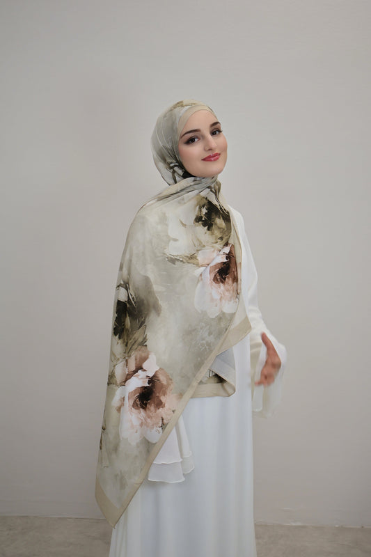 Layla Scarf Grün/Beige