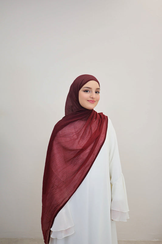 Musselin Zweifarbig Weinrot