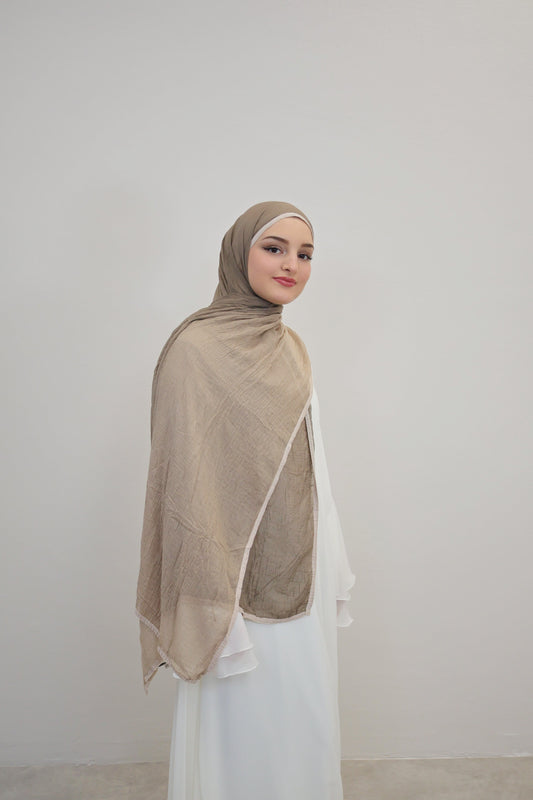 Musselin Zweifarbig Vizon/Beige